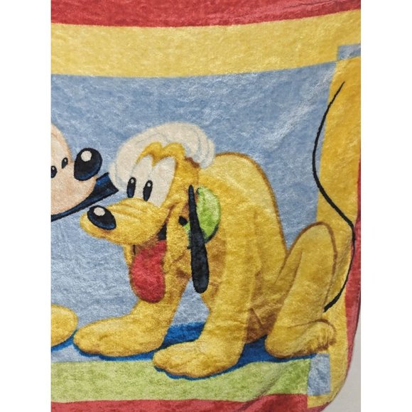 Vintage Disney Mickey Mouse Pluto Plush Throw Blanket 60x50in - Picture 4 of 5